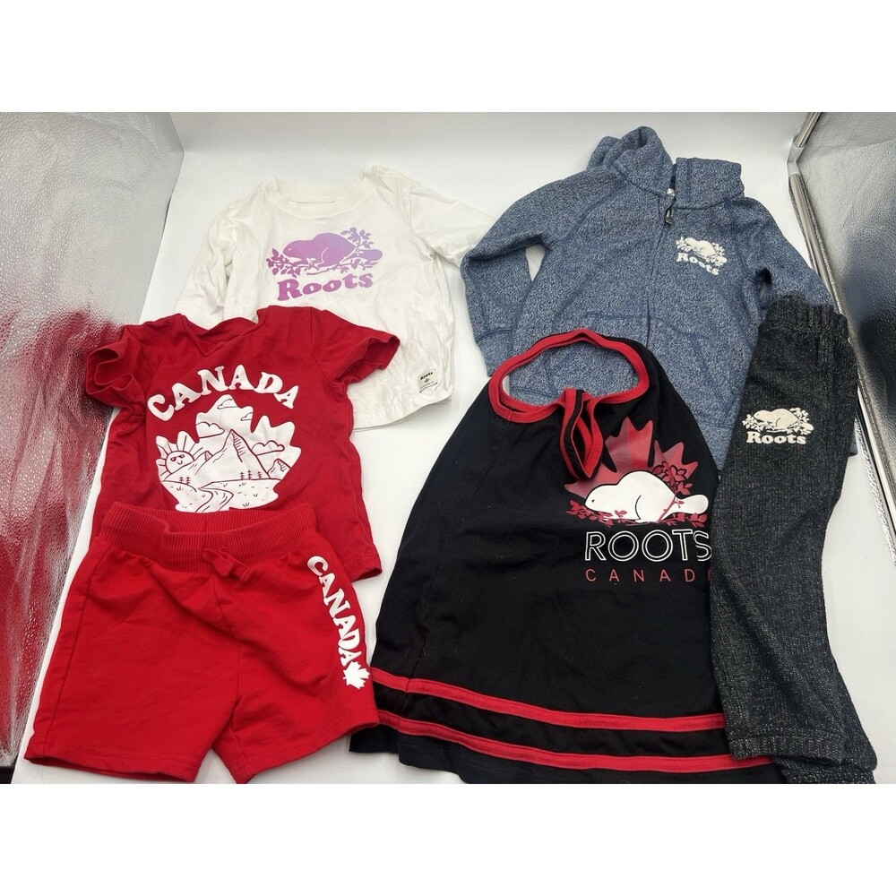 Lot Of 6 -2t 3t Roots Joe Fresh Sweatshirt Sweatpants Shirt Dress Canada Set